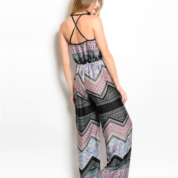 BLACK TEAL IVORY ROMPER - Picture 2 of 4